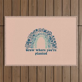 Grow where you're planted - Floral Rainbow Outdoor Rug