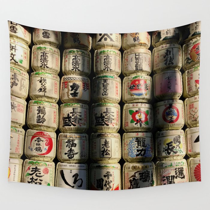 Japanese Sake Barrels Wall Tapestry