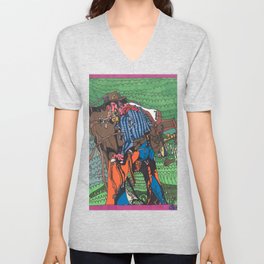 One of a Kind Cowboy V Neck T Shirt