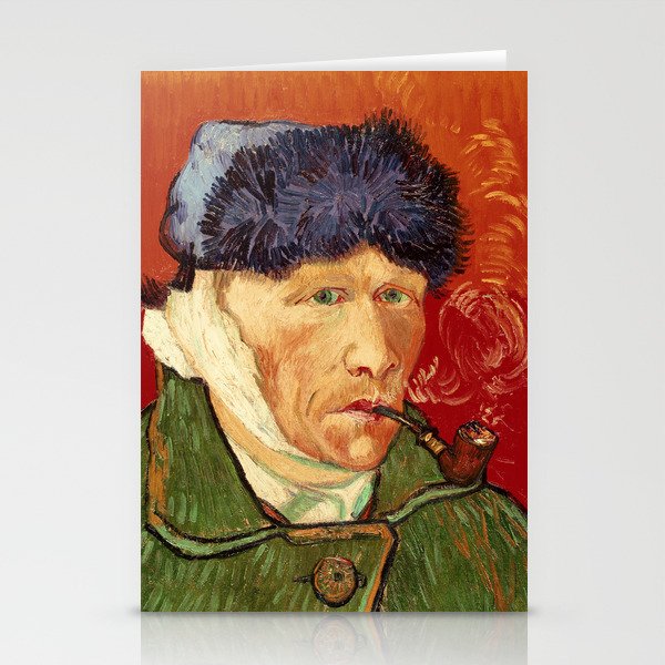 Vincent van Gogh Self-portrait with Bandaged Ear and Pipe Stationery Cards