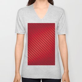 ABSTRACT CANDY STRIPE RED DIAGONAL LINE BACKGROUND. V Neck T Shirt