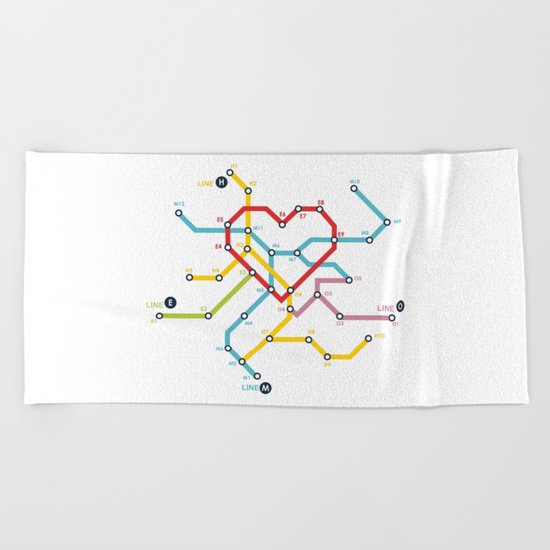 Home Where The Heart Is Beach Towel