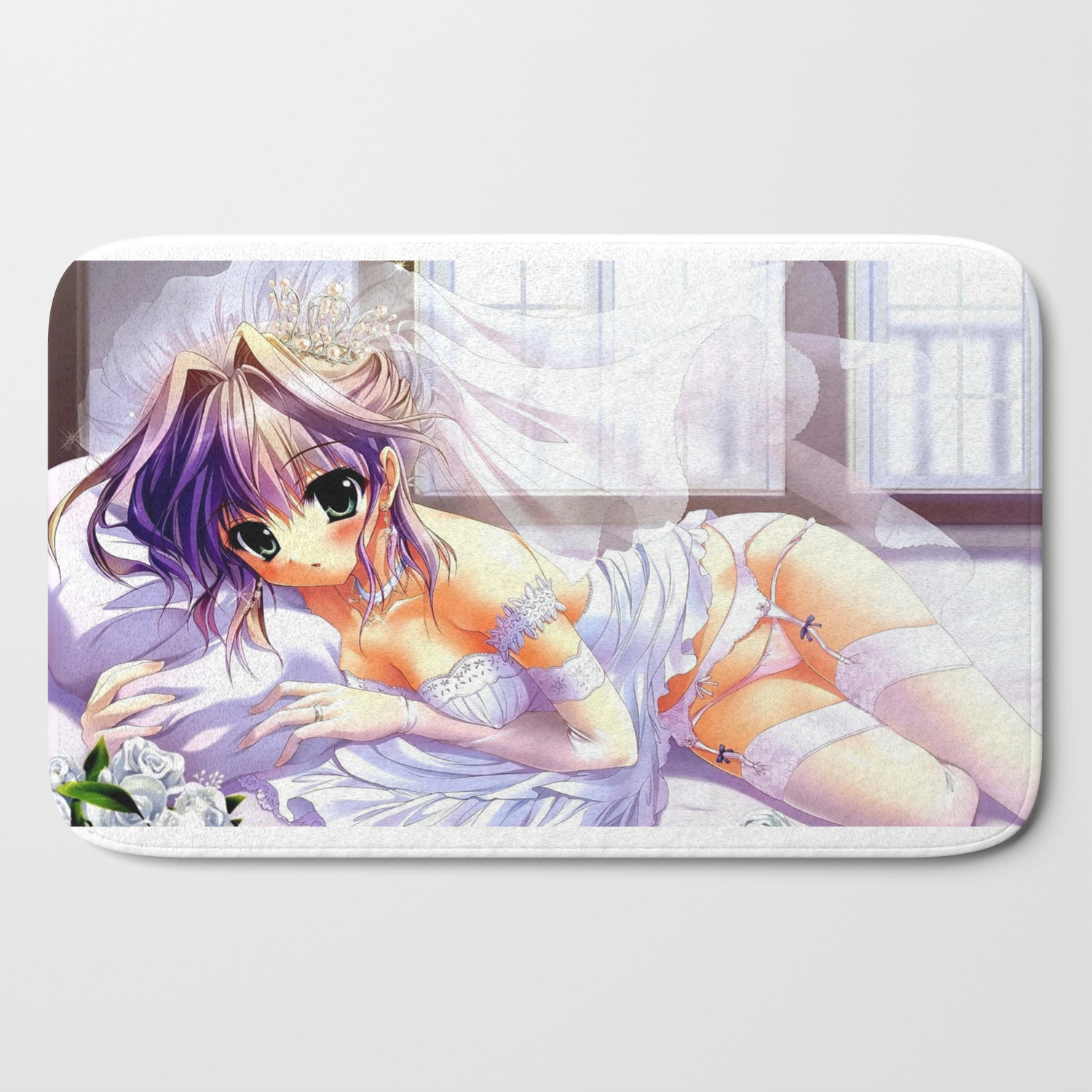 Sexy Bride Anime Bath Mat By Carlosjfajardo Society6