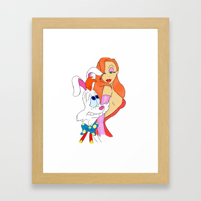 Jessica and Roger Rabbit Framed Art Print