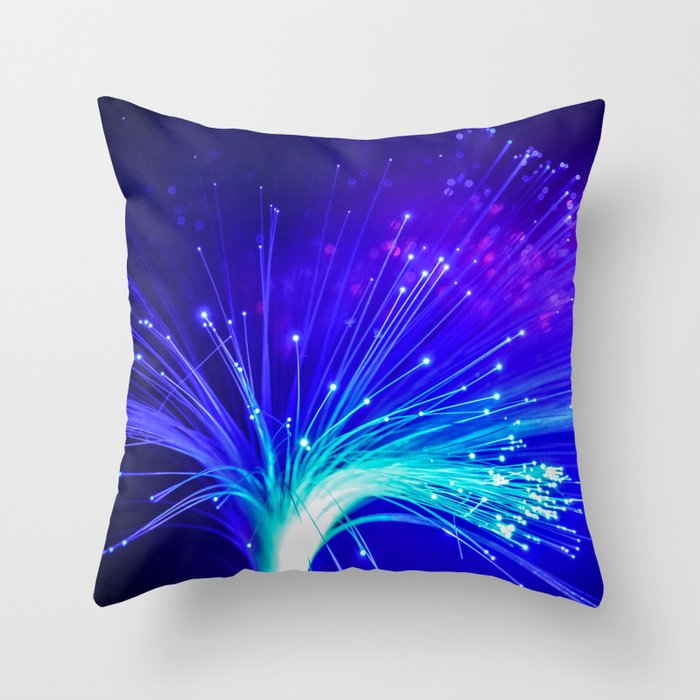 Glowing Blue and Purple Lights Throw Pillow