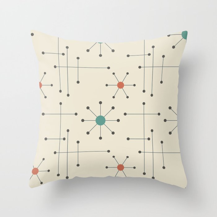 Abstract Mid Century Modern Seamless Pattern 7 Throw Pillow