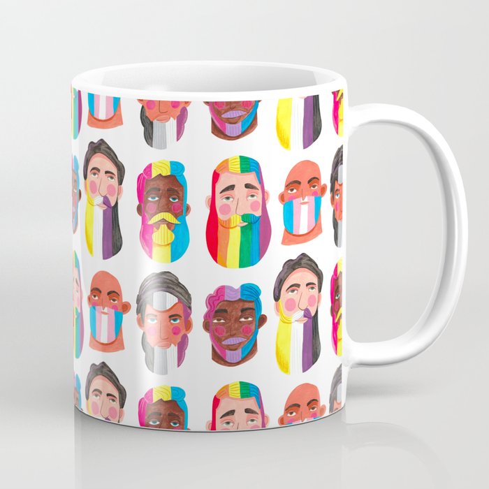 Gay pride rainbow gender flags beard men Coffee Mug