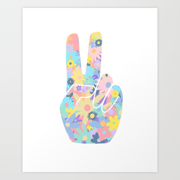 Peace Out Flowers Art Print