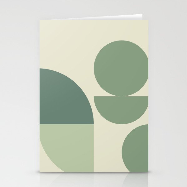 Mid Century Modern Geometric Shapes Stationery Cards