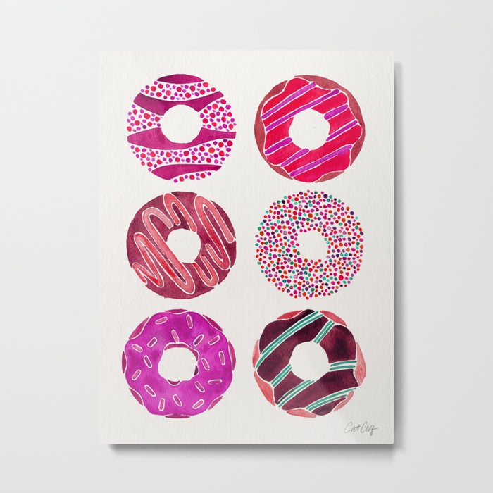 Half Dozen Donuts – Magenta Palette Metal Print