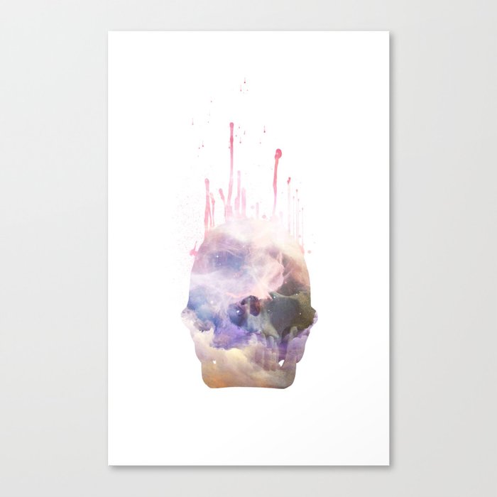 Multi-colored Psychedelic  Skull Design Canvas Print