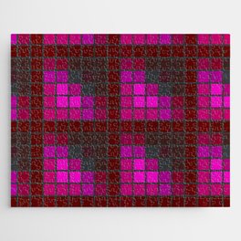 Pink Red and Green Velvet Squares Pattern Jigsaw Puzzle