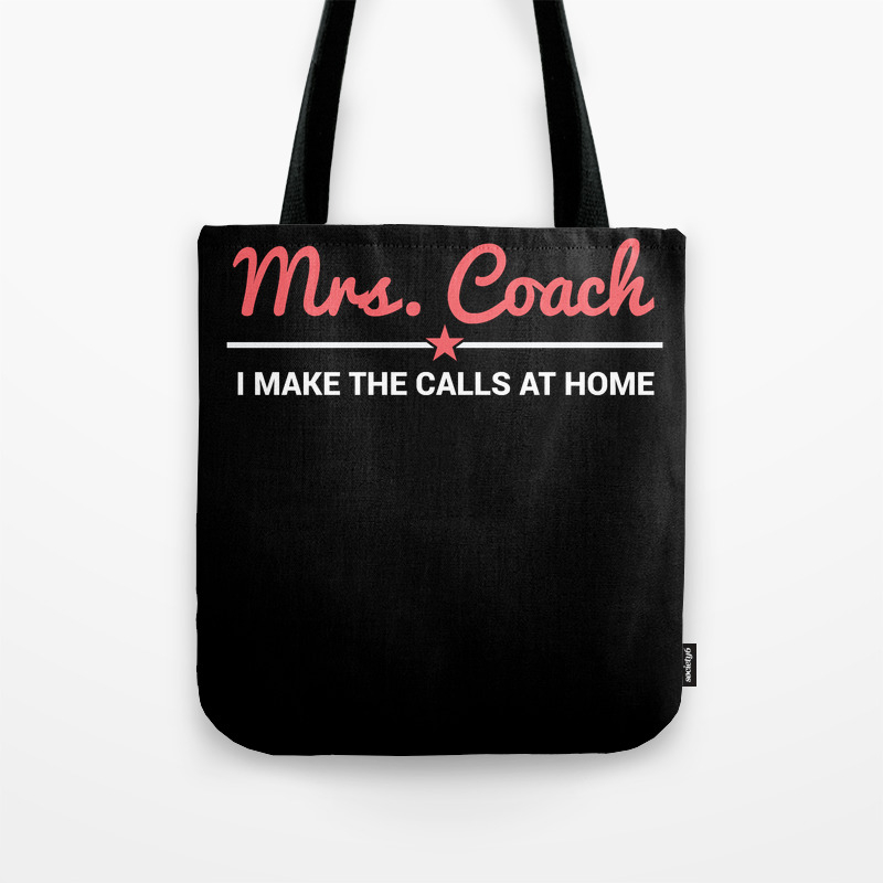 Mrs Coach Gift Baseball Softball Football Sports Tote Bag by PNMerch |  Society6