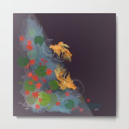 Momiji Pond Metal Print