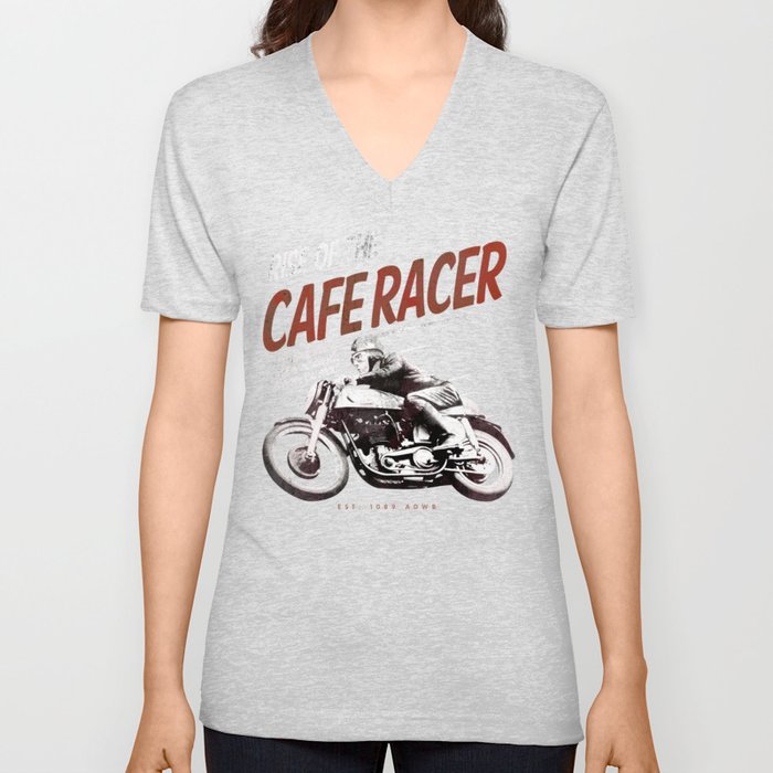 Rise of the Cafe Racer II V Neck T Shirt
