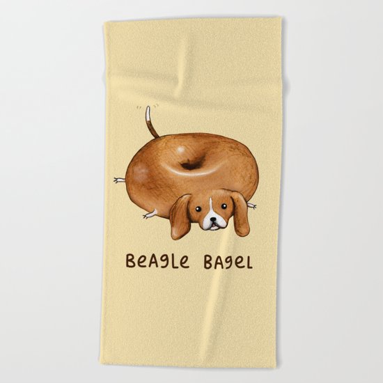 Beagle Bagel Beach Towel