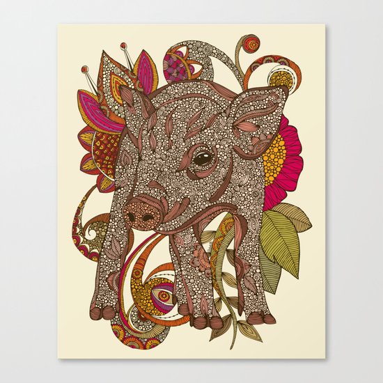 Paisley Piggy Canvas Print