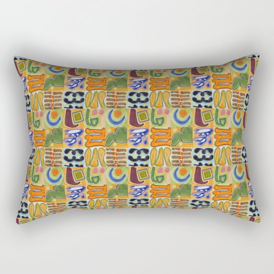 Narrative and Symbolic Signs Pattern Rectangular Pillow