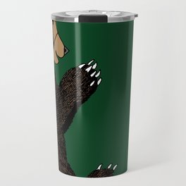 happy bear (green background) Travel Mug