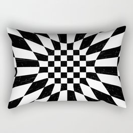 Abstract geometric infinite flower and star burst zebra pattern design in black and white Rectangular Pillow