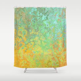 OXIDIZE IN GREEN AND YELLOW. Shower Curtain