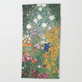 Gustav Klimt Flower Garden Beach Towel