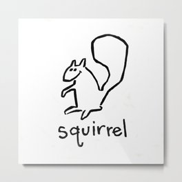 Squirrel - Black and White Metal Print | Funny, Animal, Black and White, Graphic Design 
