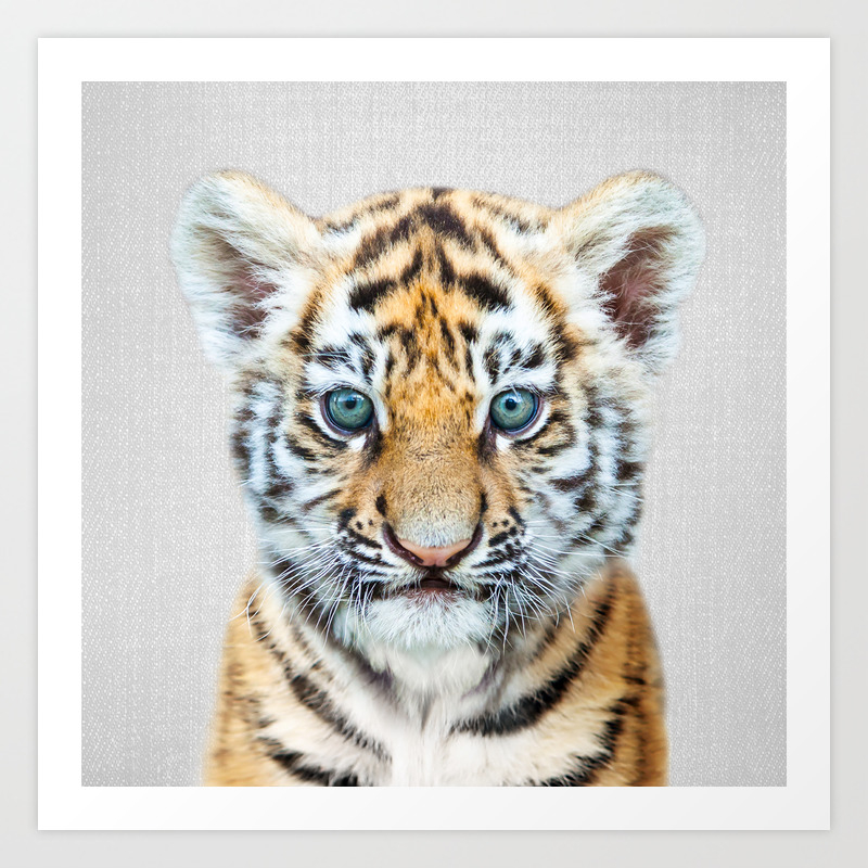 Baby Tiger Colorful Art Print By Galdesign Society6