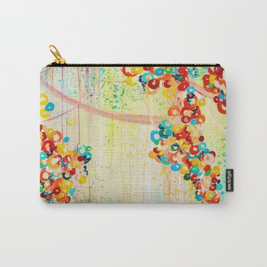 SUMMER IN BLOOM - Beautiful Abstract Acrylic Painting Vibrant Rainbow Floral Nature Theme Carry-All Pouch