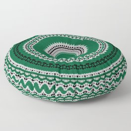 Holiday Green Mandala Floor Pillow