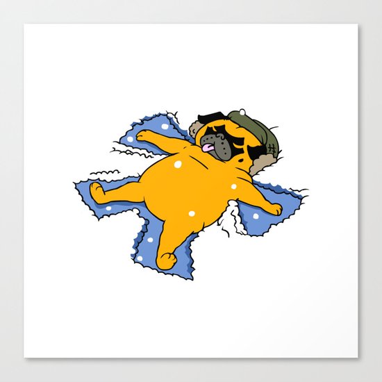 Snow Angel Pug Canvas Print