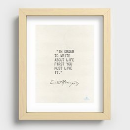 Ernest Hemingway Recessed Framed Print