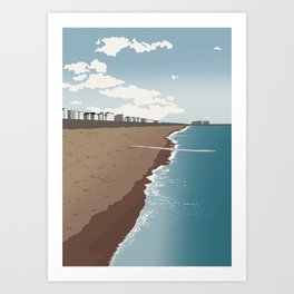 Brighton Beach Print Travel Illustration Art Print