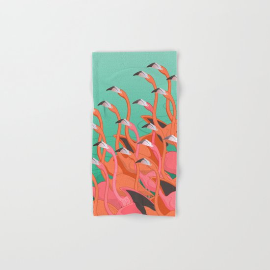 Fresco of the flamingoes. Hand & Bath Towel