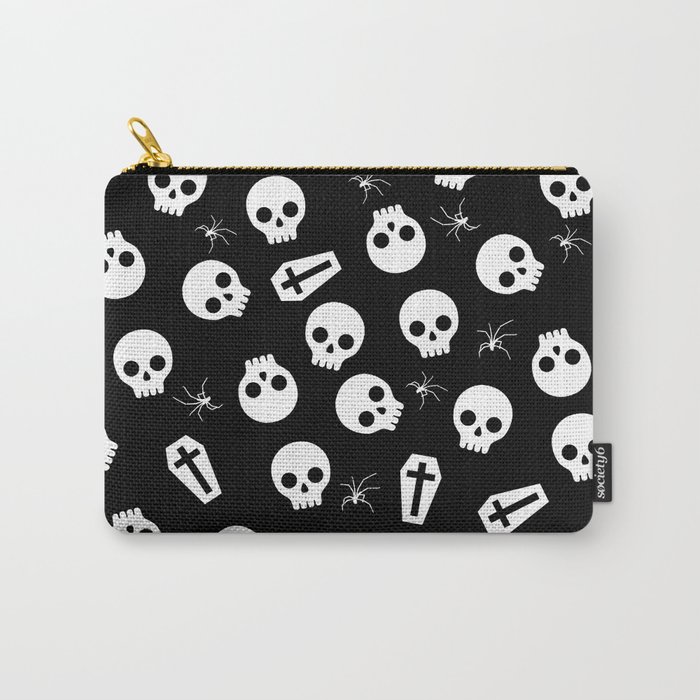 Skull, spider and chest  - Halloween pattern Carry-All Pouch