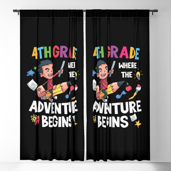 4th Grade Where The Adventure Begins Blackout Curtain