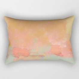 abstract peach sky on mint sea Rectangular Pillow