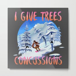 Snowboard Steve - I give trees concussions Metal Print