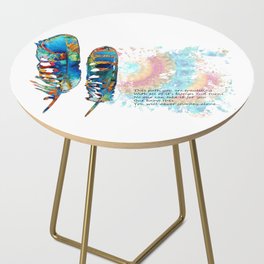 The Path Colorful Feather Art For Comfort  Side Table