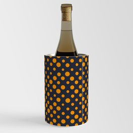 Retro Black And Orange Polka Dot Pattern Orange Polka Dot Background Dotted Abstract Wine Chiller