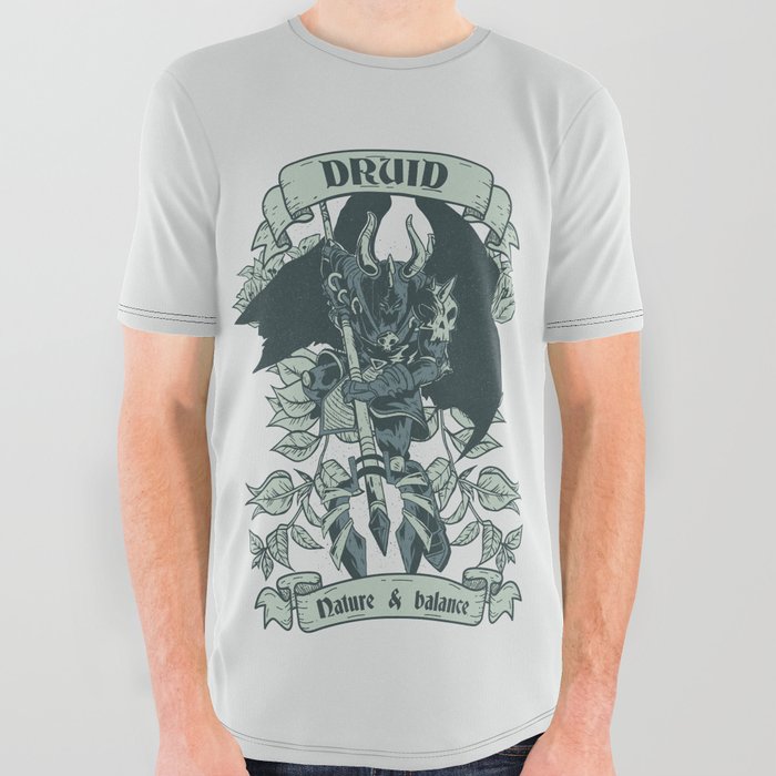 Druid Warrior All Over Graphic Tee