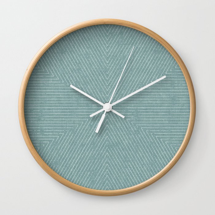 boho triangle stripes - dusty blue Wall Clock