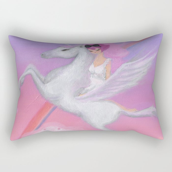 The Girl Who Flew Over the Clouds Rectangular Pillow
