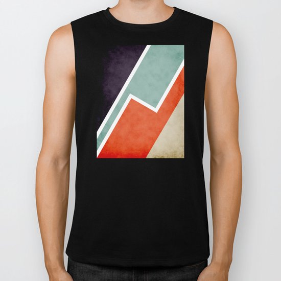 Colorful Textural Abstract Graphic Biker Tank