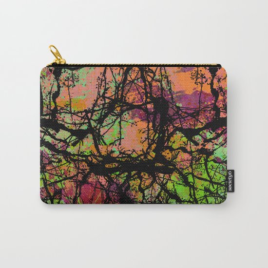 Cracks And Colour - Pastel orange, blue and green abstract with black marble effect Carry-All Pouch
