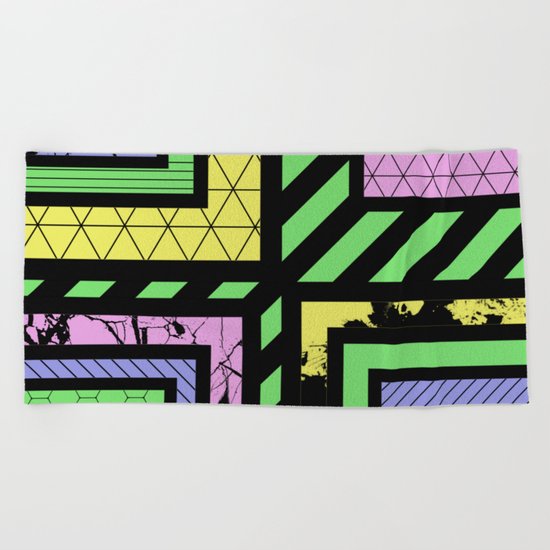 Pastel Corners (Abstract, geometric, textured designs) Beach Towel