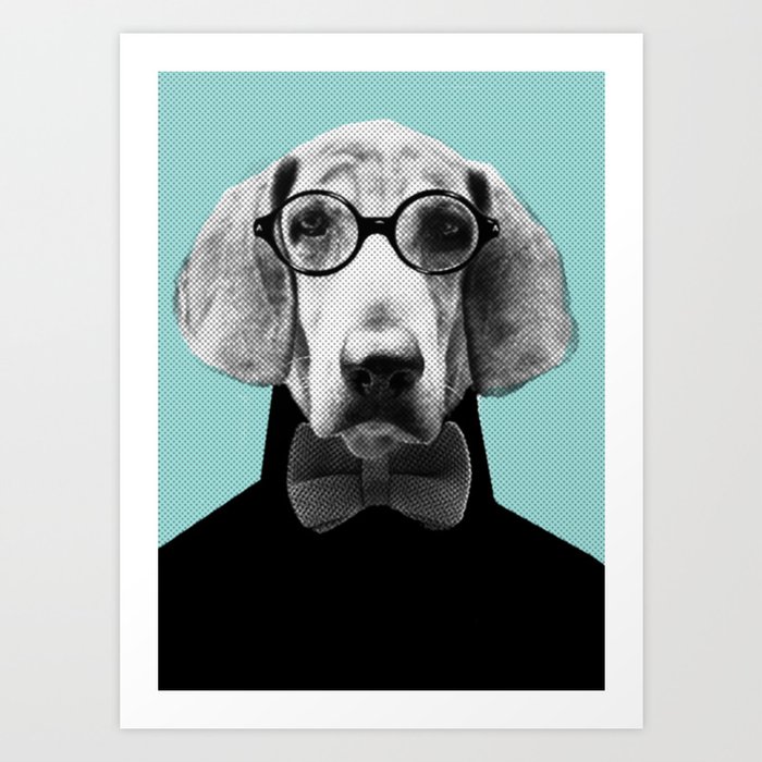 Mr Italian Bloodhound the Hipster Art Print