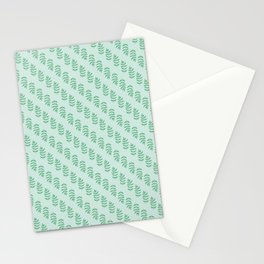 Green Leaves on Mint Green Stationery Card
