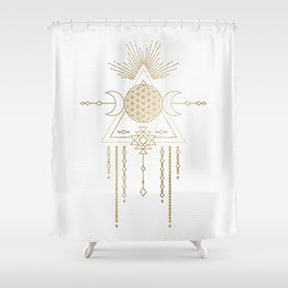 Golden Goddess Mandala Shower Curtain