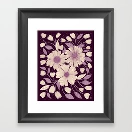 Spring Botanicals in purple Framed Art Print